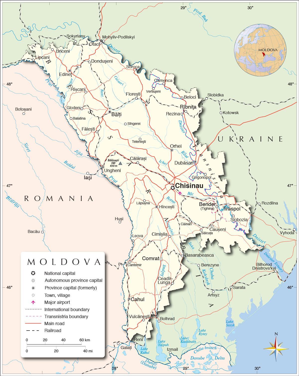Карта На Република Молдова